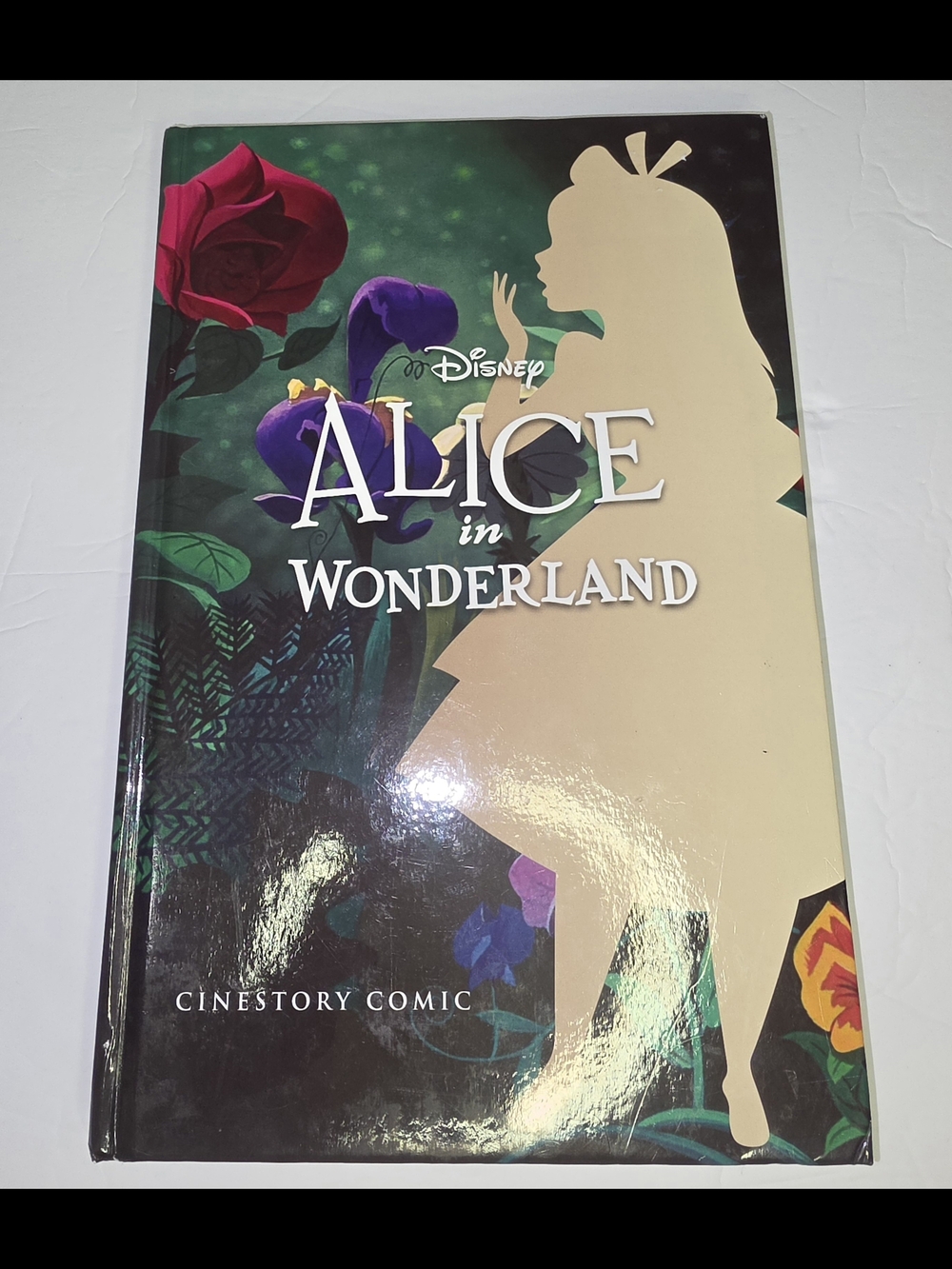 Disney Alice in Wonderland Silhouette Art Print - Cream & Green